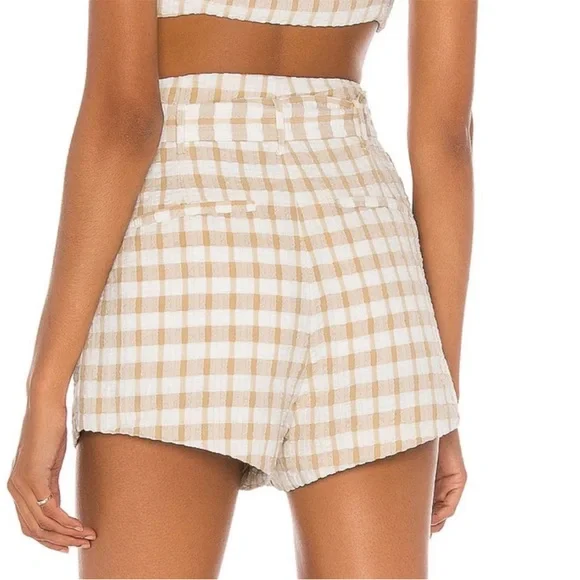 Camila Coelho Silvio Tan Check Shorts Size XS - Picture 7 of 16